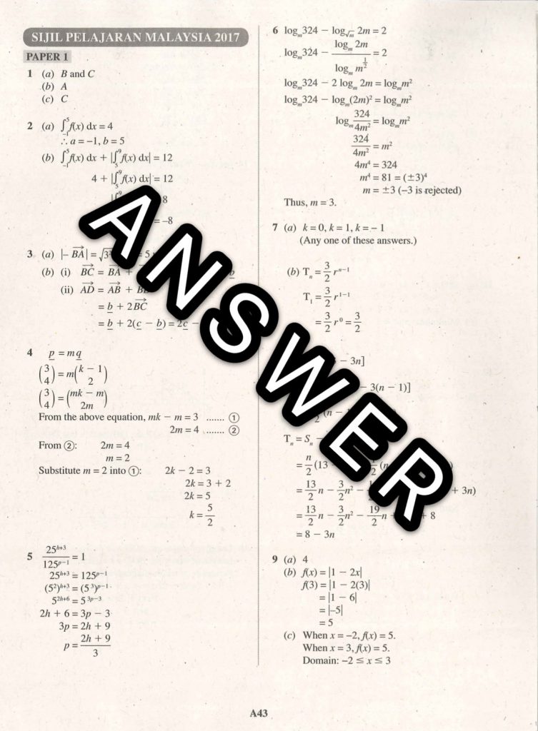 SPM Add Math 2010-2017 – TestNote.com