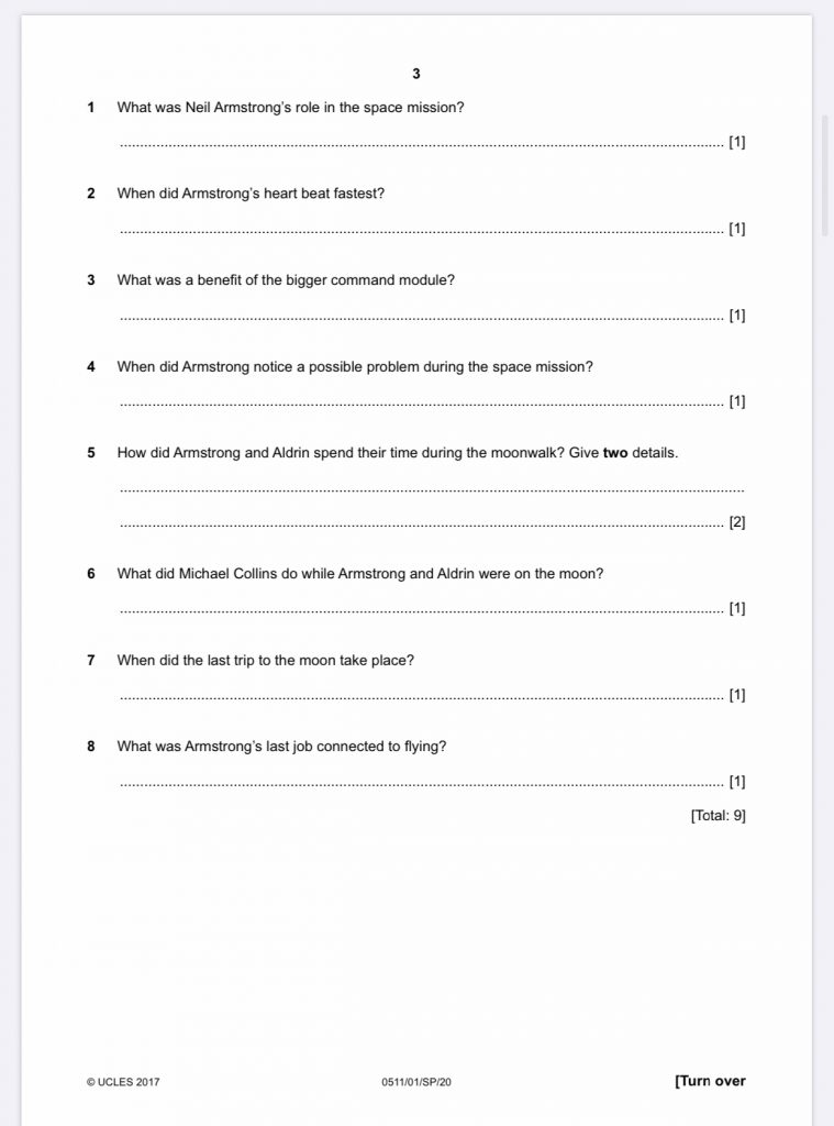 IGCSE SECOND LANGUAGE SPECIMEN 2020 – TestNote.com
